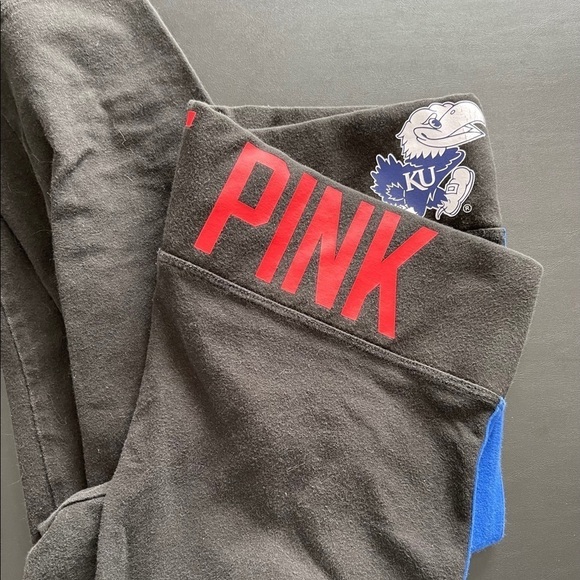 Jayhawks Kansas University JayHawks Pink by Victoria secret Capris size medium - Picture 2 of 14